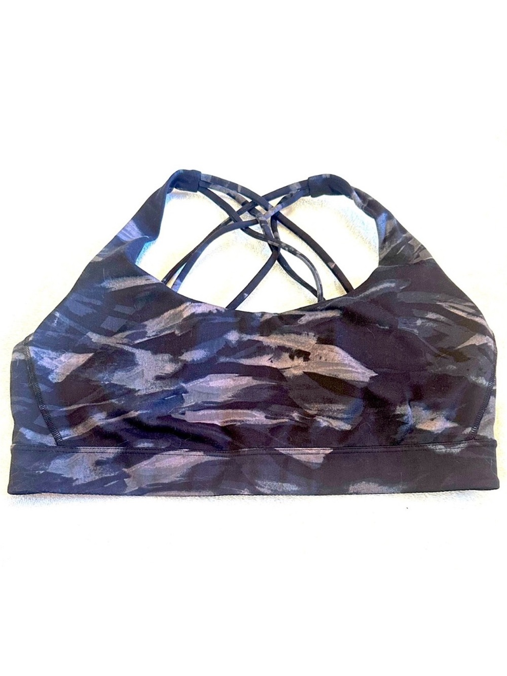 Victoria's Secret Strappy Sports Bra in Black and Gray Camo